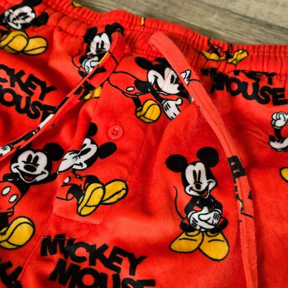 Mickey Mouse Red Super Soft Lounge Pants Size M Elastic Waist Drawstring POCKETS - Picture 4 of 13